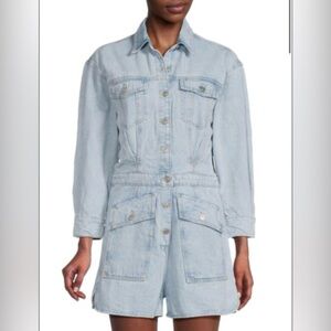 7 for All Mankind Surplice Denim Romper
